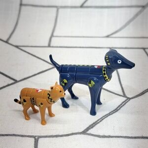 Tyco Incredible Crash Dummies OS Blue Tan Cat and Dog Pet Action Figure Set